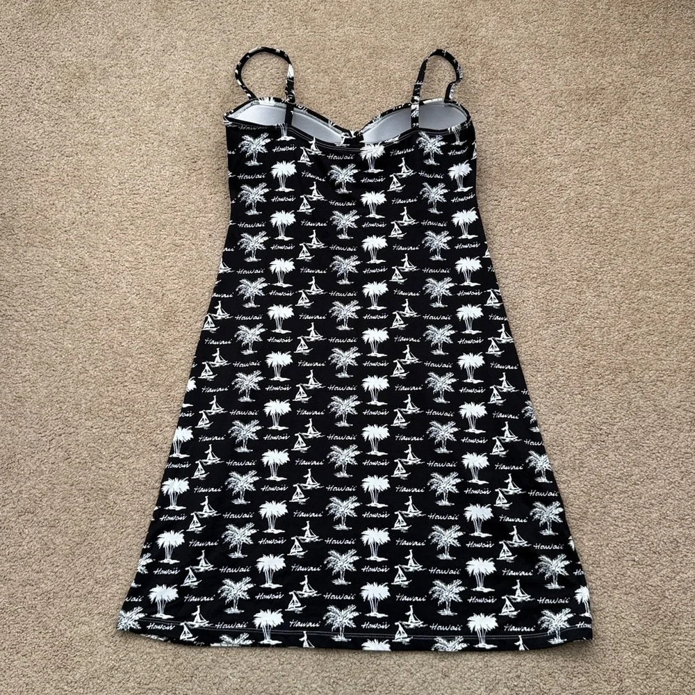 NWT Tommy Bahama Hawaii Palm Tree Print Black White Spa Swim Dress Size Small - Picture 3 of 7